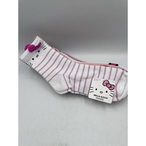 Hello Kitty Sanrio Mid Crew 5 Pair Socks Women's Size 9-11 NEW-Fast Ship - Picture 1 of 5